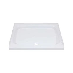 Better Bath 32" X 24" White Front Center Drain Shower Pan