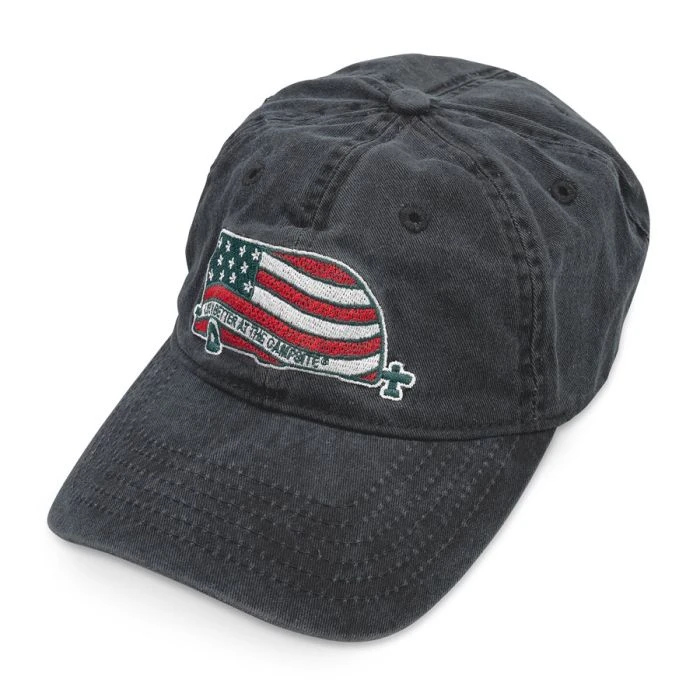 Camco Life Is Better At The Campsite Patriotic Travel Trailer Charcoal Hat Cap 3 Camco Life Is Better At The Campsite Patriotic Travel Trailer Charcoal Hat Cap