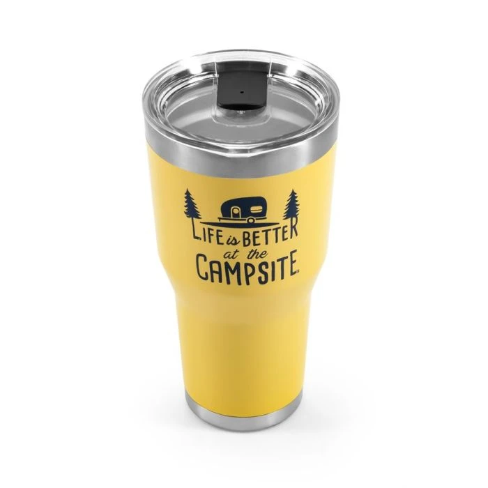 CAMCO Life Is Better At The Campsite Yellow 30 Oz Tumbler 3 CAMCO Life Is Better At The Campsite Yellow 30 Oz Tumbler