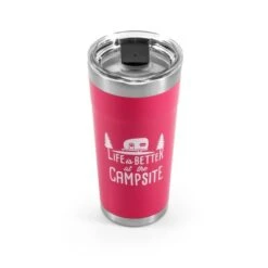 CAMCO Life Is Better At The Campsite Coral Pink 20 Oz Tumbler