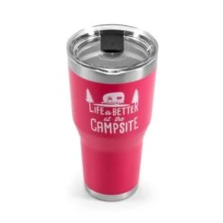 CAMCO Life Is Better At The Campsite Coral Pink 30 Oz Tumbler