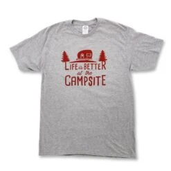 CAMCO Life Is Better At The Campsite Gray & Burgundy Shirt 12 CAMCO Life Is Better At The Campsite Gray & Burgundy Shirt -Camcos Shop 53209 out z