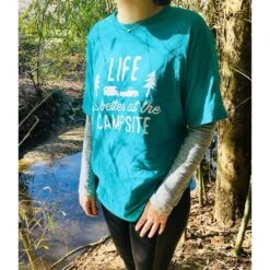 CAMCO Life Is Better At The Campsite Teal Shirt -Camcos Shop 53217 inuse a z