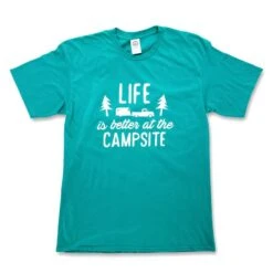 CAMCO Life Is Better At The Campsite Teal Shirt -Camcos Shop 53217 out z