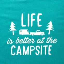 CAMCO Life Is Better At The Campsite Teal Shirt -Camcos Shop 53217 out a z
