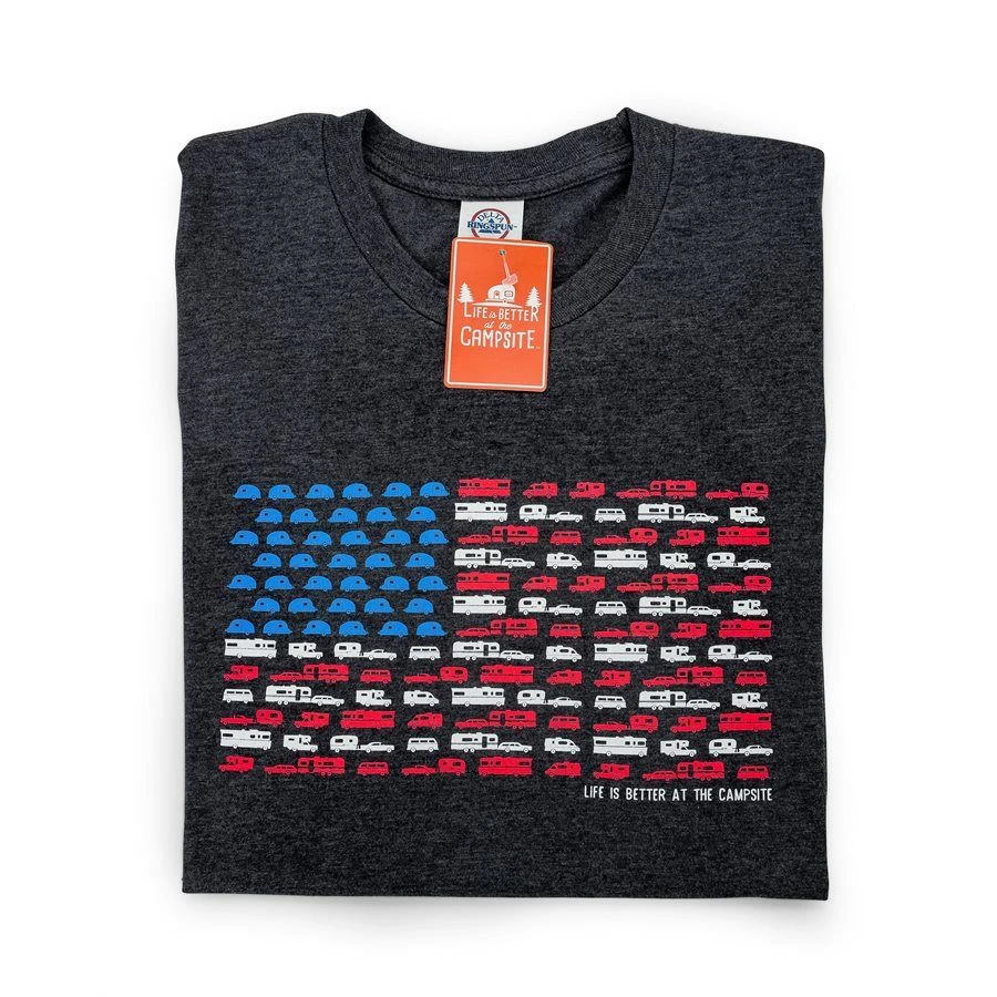 CAMCO Life Is Better At The Campsite Charcoal Patriotic Shirt 6 CAMCO Life Is Better At The Campsite Charcoal Patriotic Shirt - Image 4