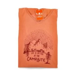CAMCO Life Is Better At The Campsite Terracota Sunrise V-Neck Shirt -Camcos Shop 53277 z
