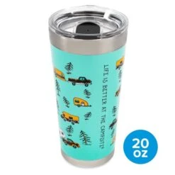 Camco Life Is Better At The Campsite 20 Oz Teal Printed Tumbler