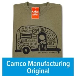 CAMCO Life Is Better At The Campsite Olive Graffiti RV Shirt -Camcos Shop 53340 5 z 2