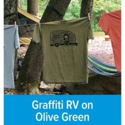 CAMCO Life Is Better At The Campsite Olive Graffiti RV Shirt -Camcos Shop 53340 6 z 2