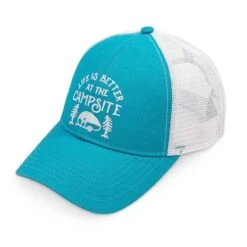 Camco Life Is Better At The Campsite Teal Trucker Hat Cap