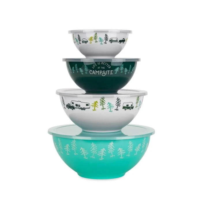 Camco Life Is Better At The Campsite Nesting Bowl Set W/ Lids 3 Camco Life Is Better At The Campsite Nesting Bowl Set W/ Lids