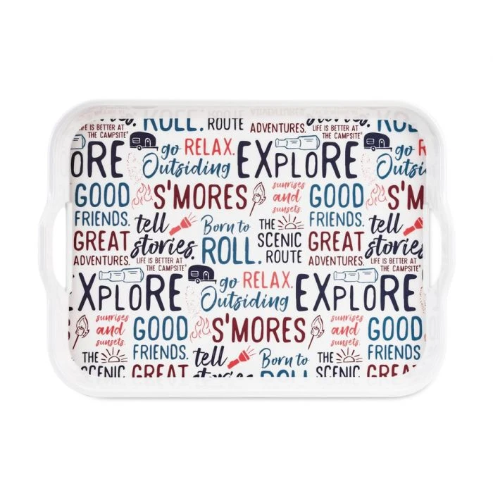Camco Life Is Better At The Campsite Melamine RV Serving Tray, Graffiti Design 3 Camco Life Is Better At The Campsite Melamine RV Serving Tray, Graffiti Design