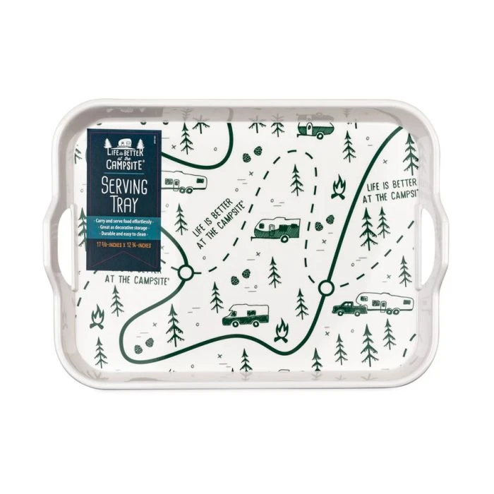 Camco Life Is Better At The Campsite Melamine RV Serving Tray, Map Design 3 Camco Life Is Better At The Campsite Melamine RV Serving Tray, Map Design