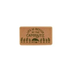 Camco Life Is Better At The Campsite Scrub Rug, Brown / Dark Green
