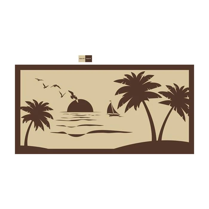 Faulkner 9' X 18' Beach And Palm Tree Design Patio Mat 3 Faulkner 9' X 18' Beach And Palm Tree Design Patio Mat