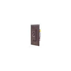 RV Designer Brown GFCI Dual Outlet With Cover-Plate