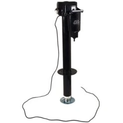 Quick Products Jack Quick Black 3250lb Electric Tongue Jack With Dual Lights And Adjustable Foot