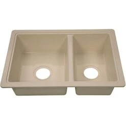 Lippert Parchment 25" X 17" Double Bowl Sink