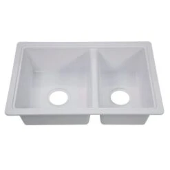 Lippert White 25"x17" Double Bowl Sink