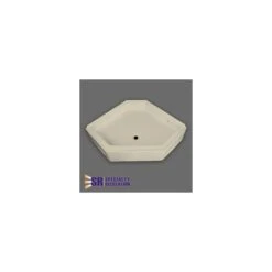 Specialty Recreation 36" X 36" Parchment Neo Angle Front Center Drain Shower Pan