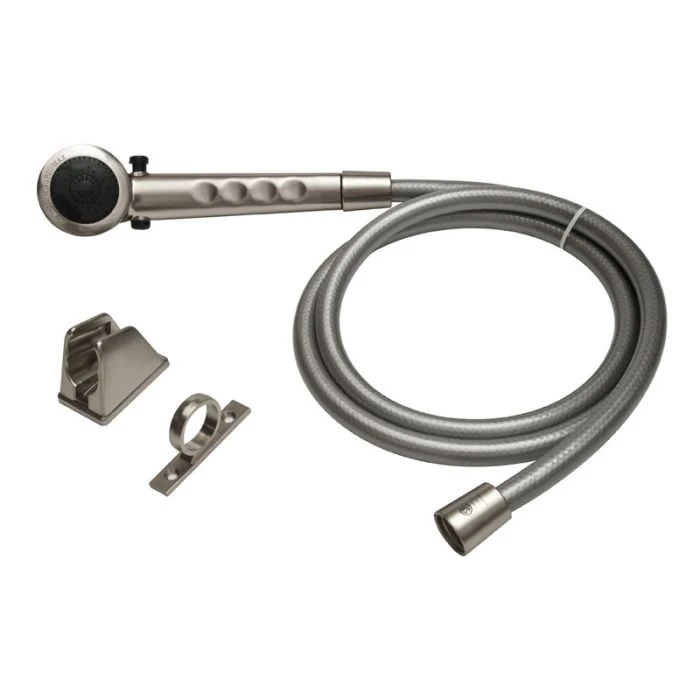 DURA Brushed Satin Nickel RV Shower Head & Hose Kit 3 DURA Brushed Satin Nickel RV Shower Head & Hose Kit