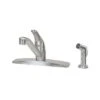 American Brass Company Brushed Nickel Single Handle D-Spout Kitchen Faucet With Spray Kit -Camcos Shop sl801fn 4 2