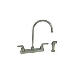 Empire Brass Company Chrome Teapot Handle Gooseneck Kitchen Faucet With Spray Kit