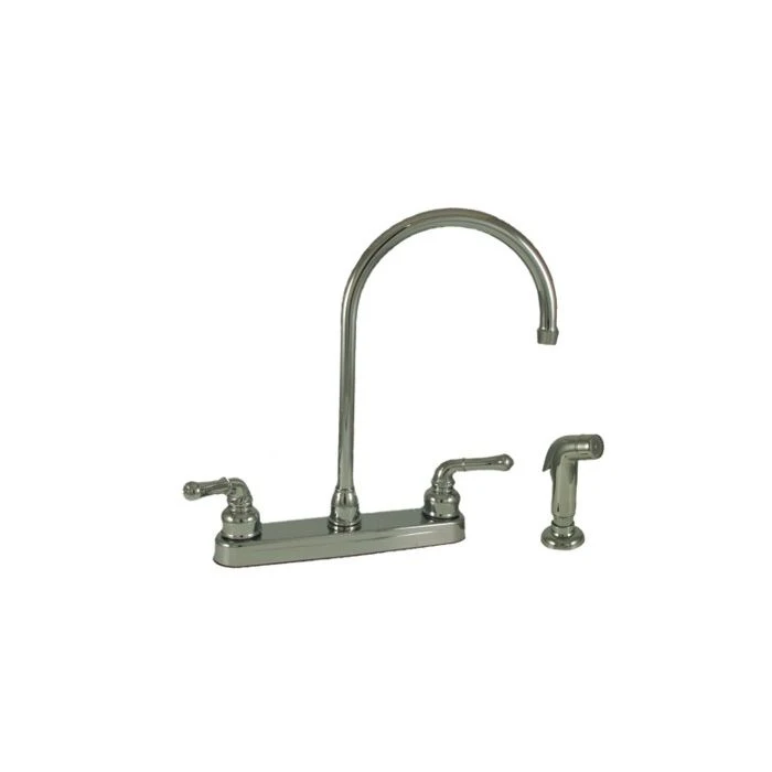 Empire Brass Company Chrome Teapot Handle Gooseneck Kitchen Faucet With Spray Kit 3 Empire Brass Company Chrome Teapot Handle Gooseneck Kitchen Faucet With Spray Kit