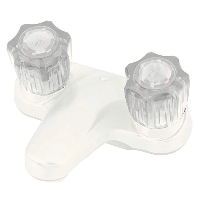 Empire Brass Company White Lavatory Faucet With Clear Knobs 3 Empire Brass Company White Lavatory Faucet With Clear Knobs