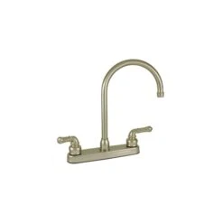 Empire Brass Company Brushed Nickel Teapot Handle Gooseneck Kitchen Faucet